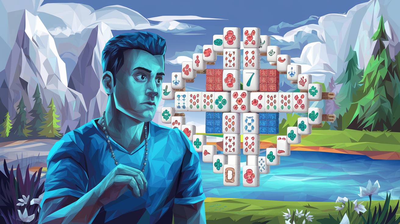 Player thoughtfully using a hint in online mahjong solitaire to develop strategic skills