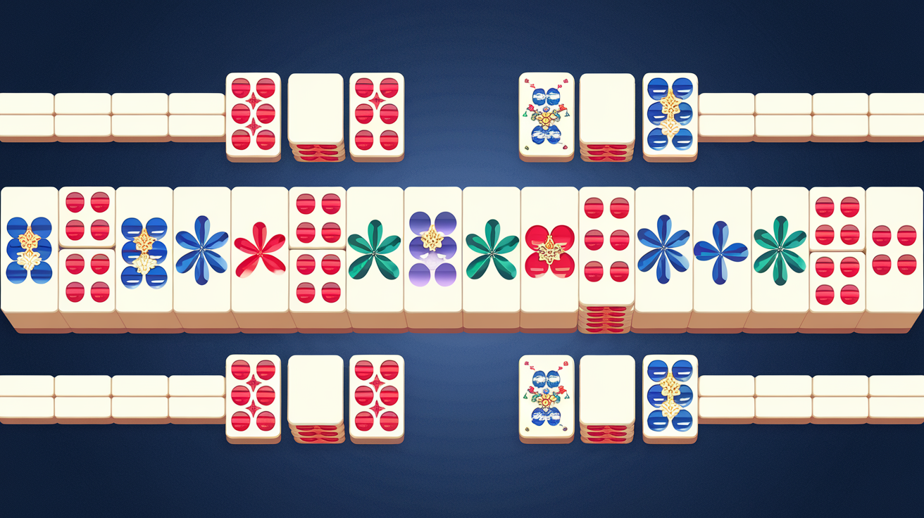 Mahjong tiles showing the visual connection between traditional mahjong and modern solitaire tile-matching games