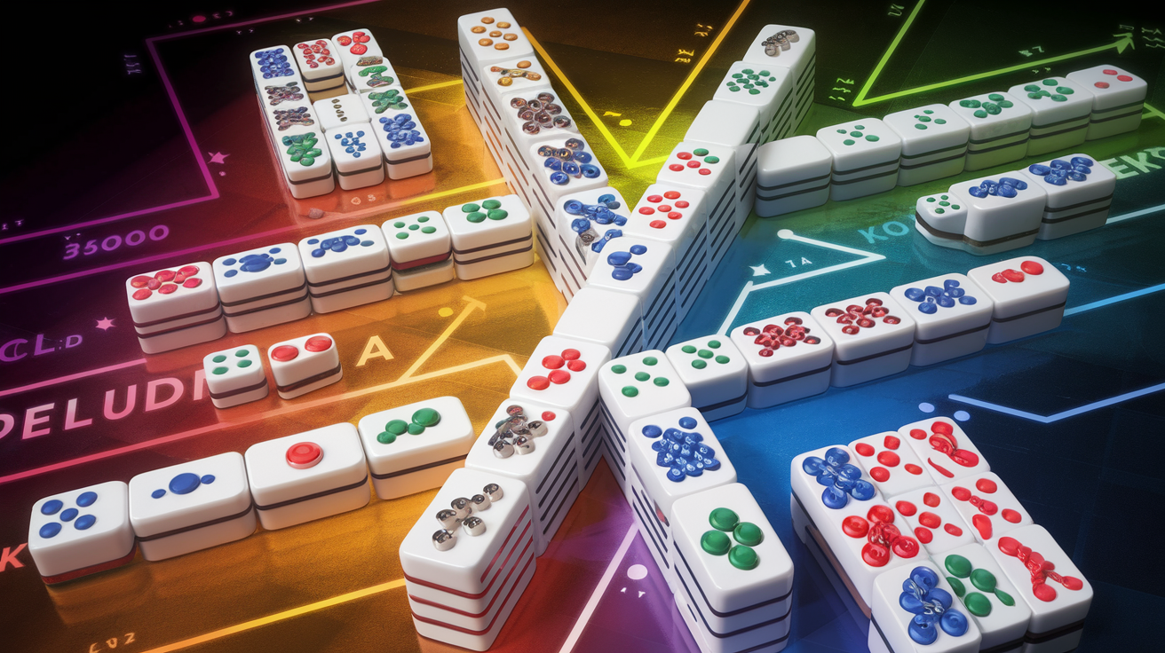 Mahjong Solitaire layout difficulty comparison chart showing Traditional, Hourglass, Kyodai, Pyramid, and Dragon layouts ranked by structural complexity