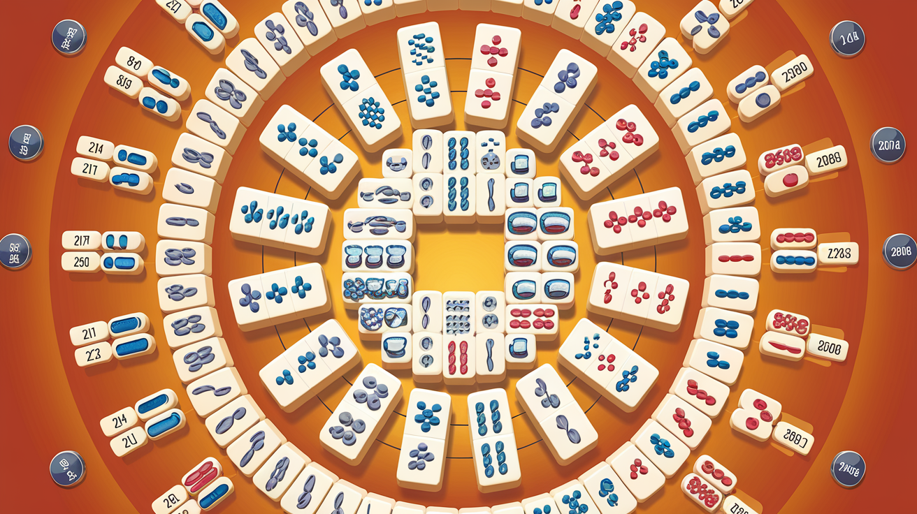 Mahjong solitaire layouts comparison chart showing difficulty levels from Kyodai to Sphinx